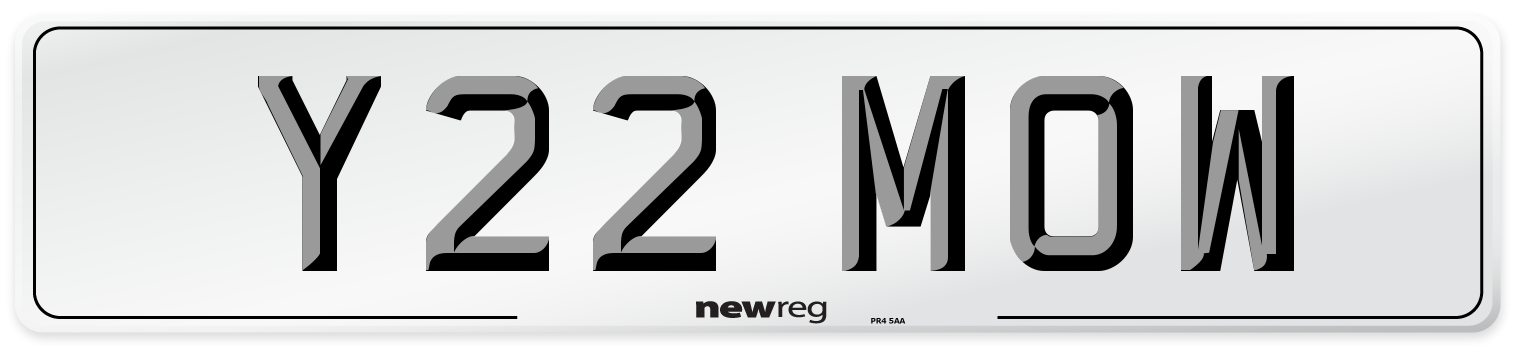 Y22 MOW Number Plate from New Reg